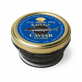 Sturgeon Kaluga Hybrid (Black) Caviar PASTEURIZED 100 g (3.5 oz.) jar